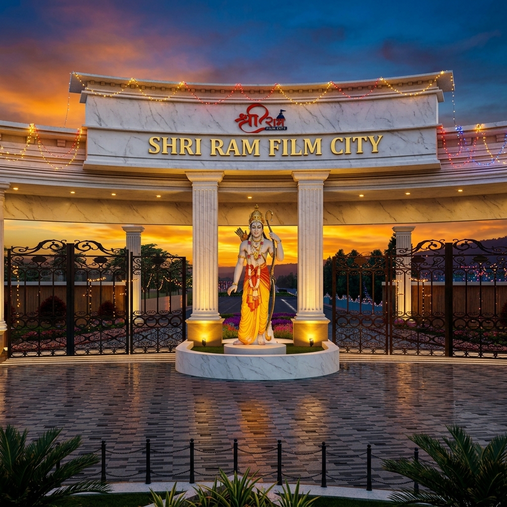 Shree Ram Film City Grand Entrance Gate Evening View